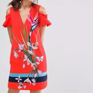 Like New - Ted Baker London - Leea Tropical Cut out Dress - size 1 (4)